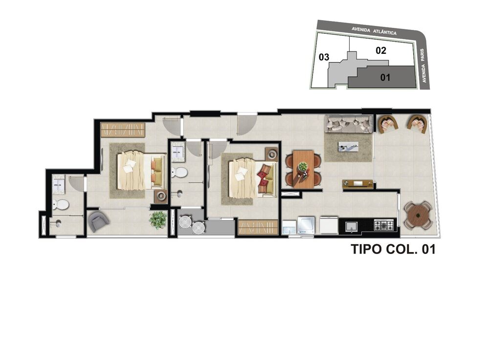 Apartamento, 2 quartos, 68 m² - Foto 3