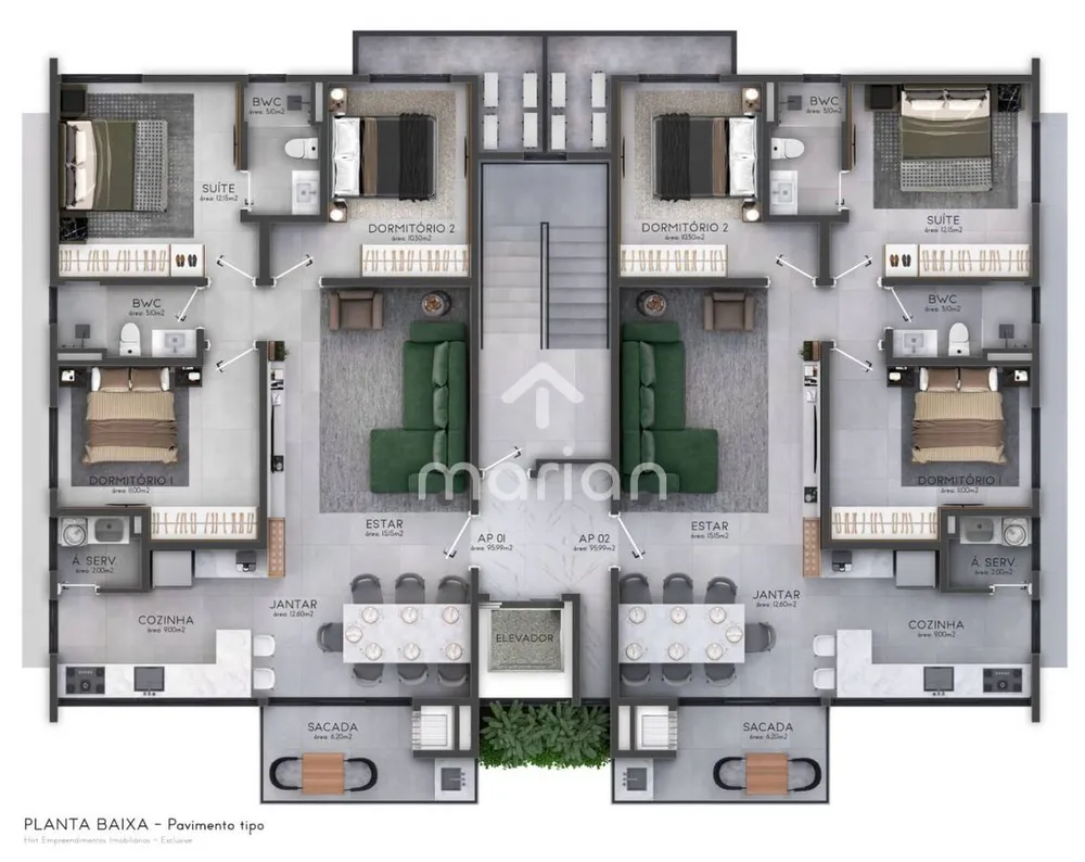Apartamento, 2 quartos, 96 m² - Foto 12