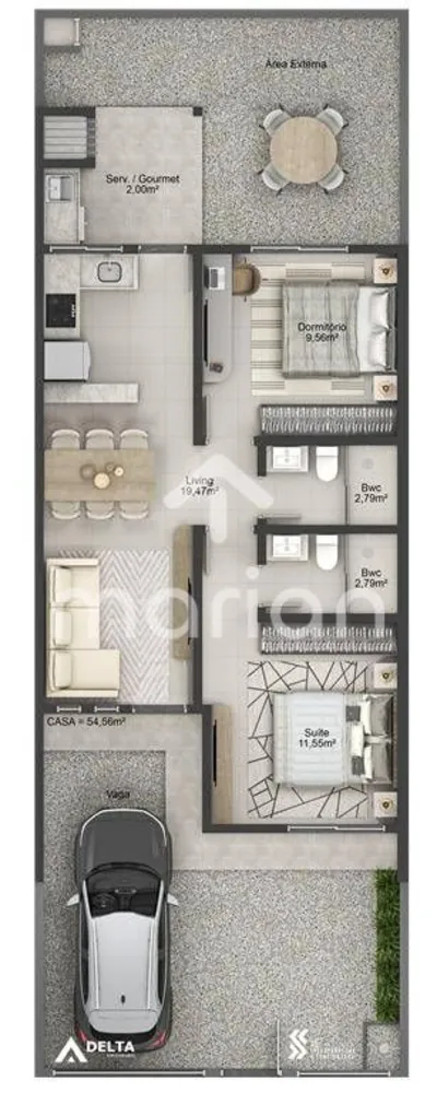 Casa, 2 quartos, 55 m² - Foto 6