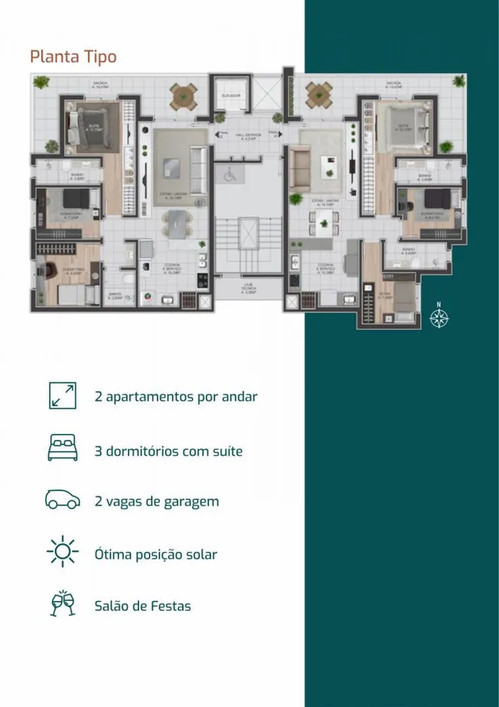Cobertura, 3 quartos, 187 m² - Foto 4