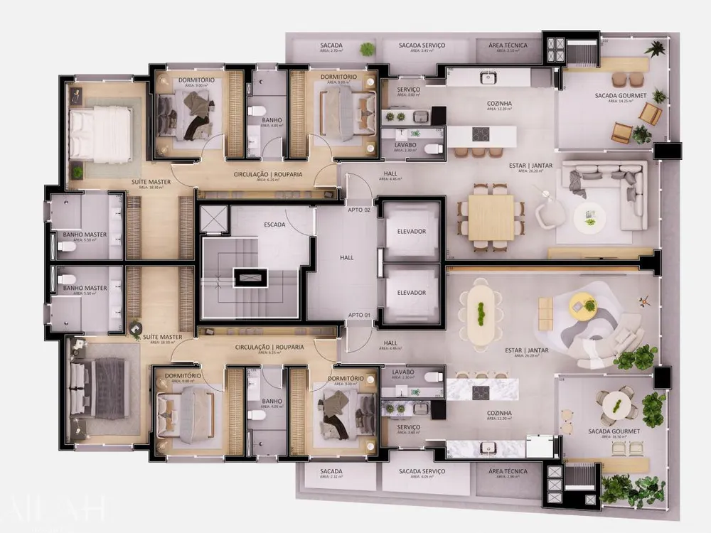 Apartamento, 3 quartos, 146 m² - Foto 1