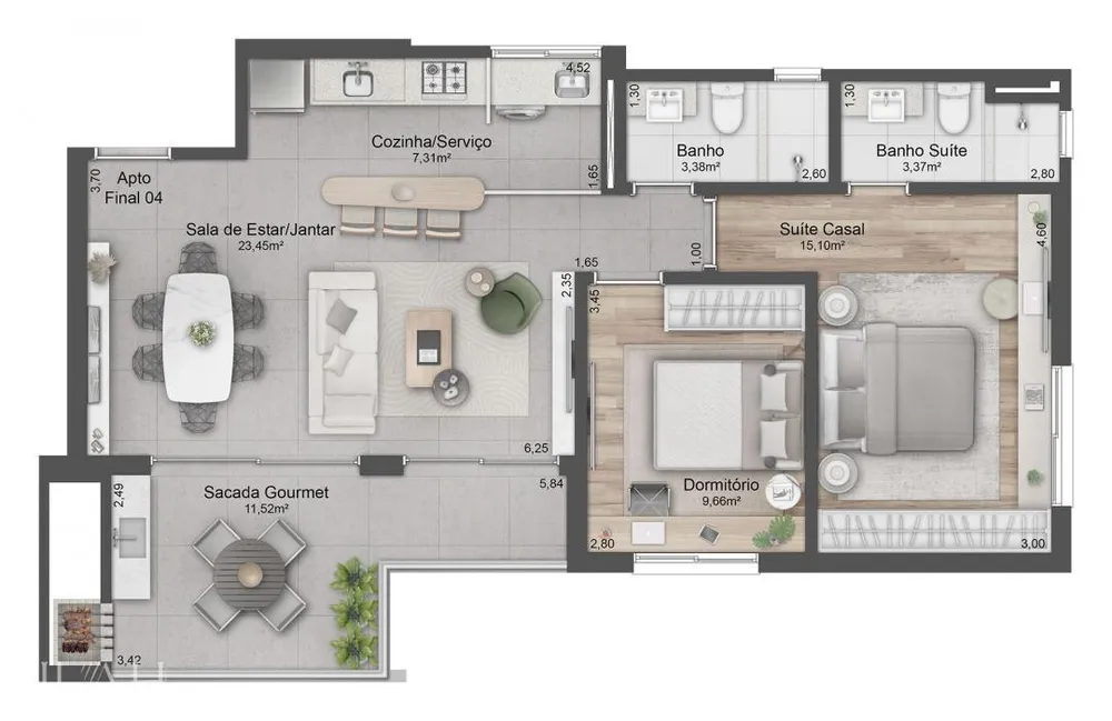 Apartamento, 2 quartos, 87 m² - Foto 1