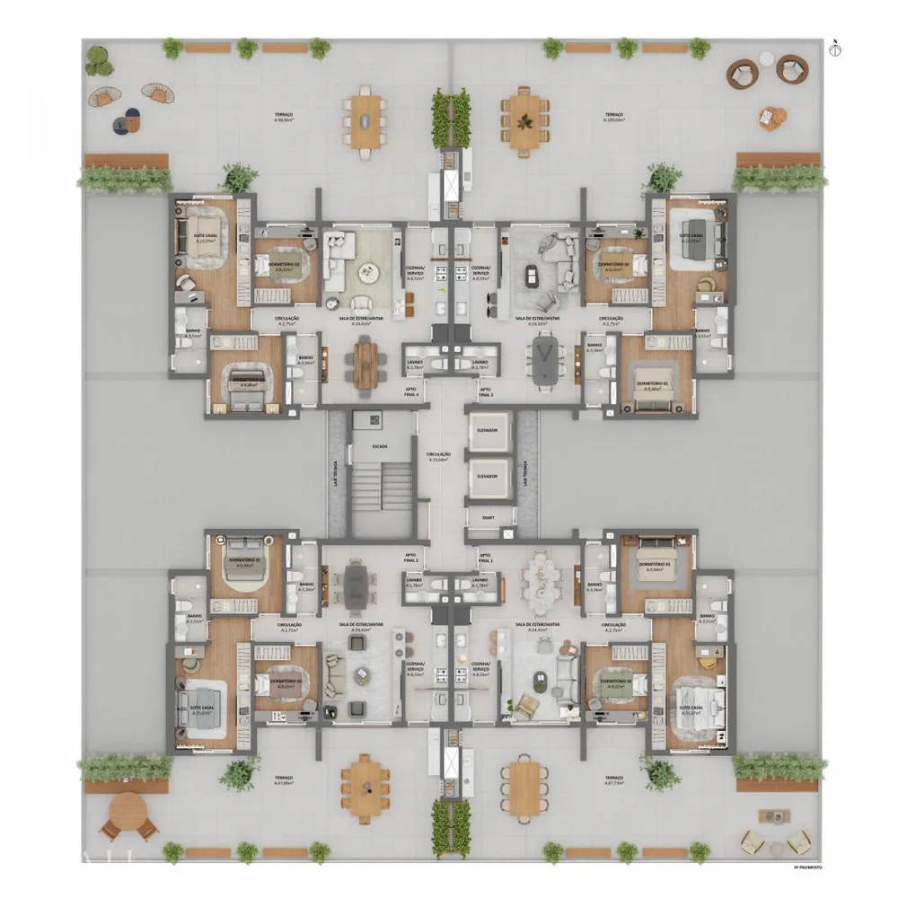 Apartamento, 3 quartos, 199 m² - Foto 1