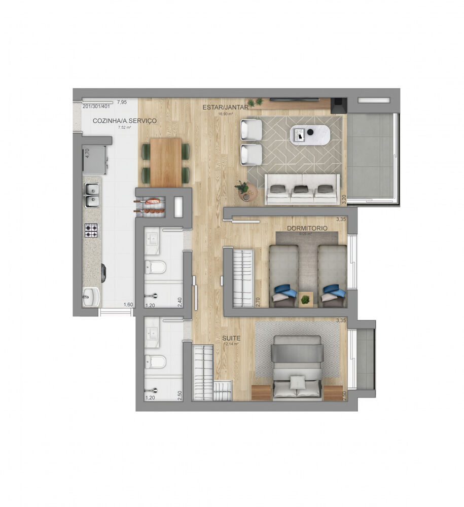 Apartamento à venda com 2 quartos, 72m² - Foto 6
