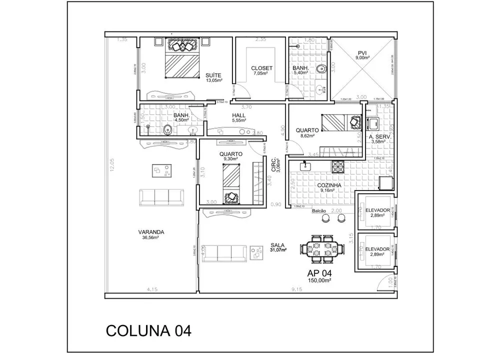 Apartamento, 3 quartos, 153 m² - Foto 12