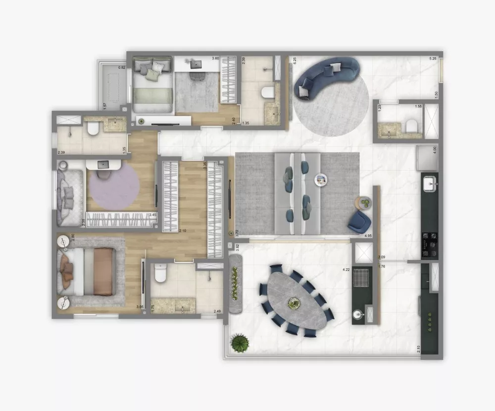 Apartamento, 3 quartos, 126 m² - Foto 2