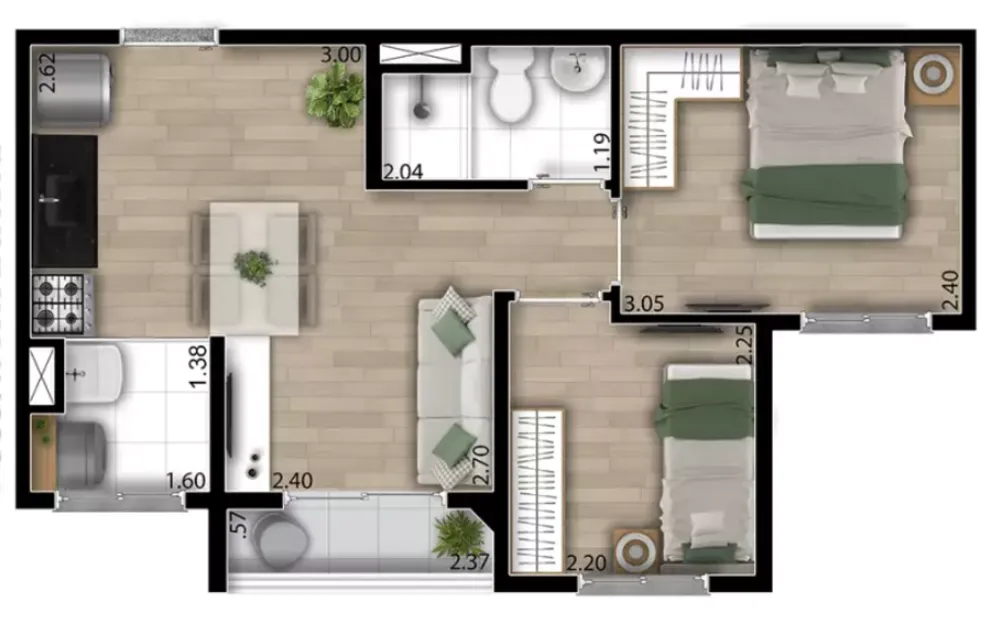 Apartamento, 2 quartos, 37 m² - Foto 7