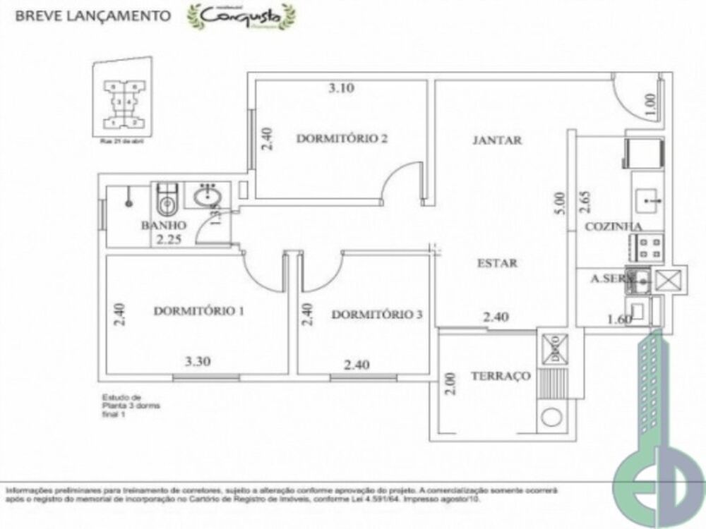 Apartamento, 3 quartos, 60 m² - Foto 2