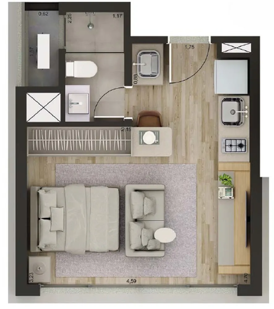 Apartamento, 1 quarto, 26 m² - Foto 4