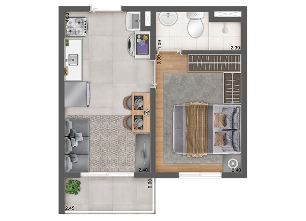 Apartamento, 2 quartos, 35 m² - Foto 1