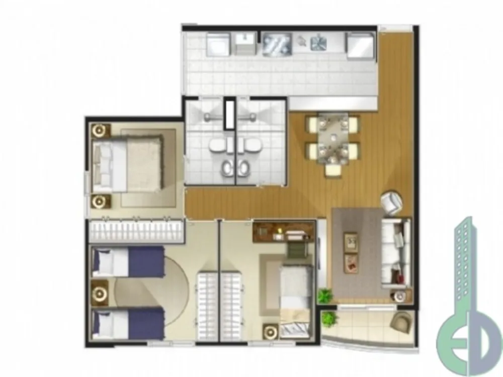 Apartamento, 3 quartos, 65 m² - Foto 3
