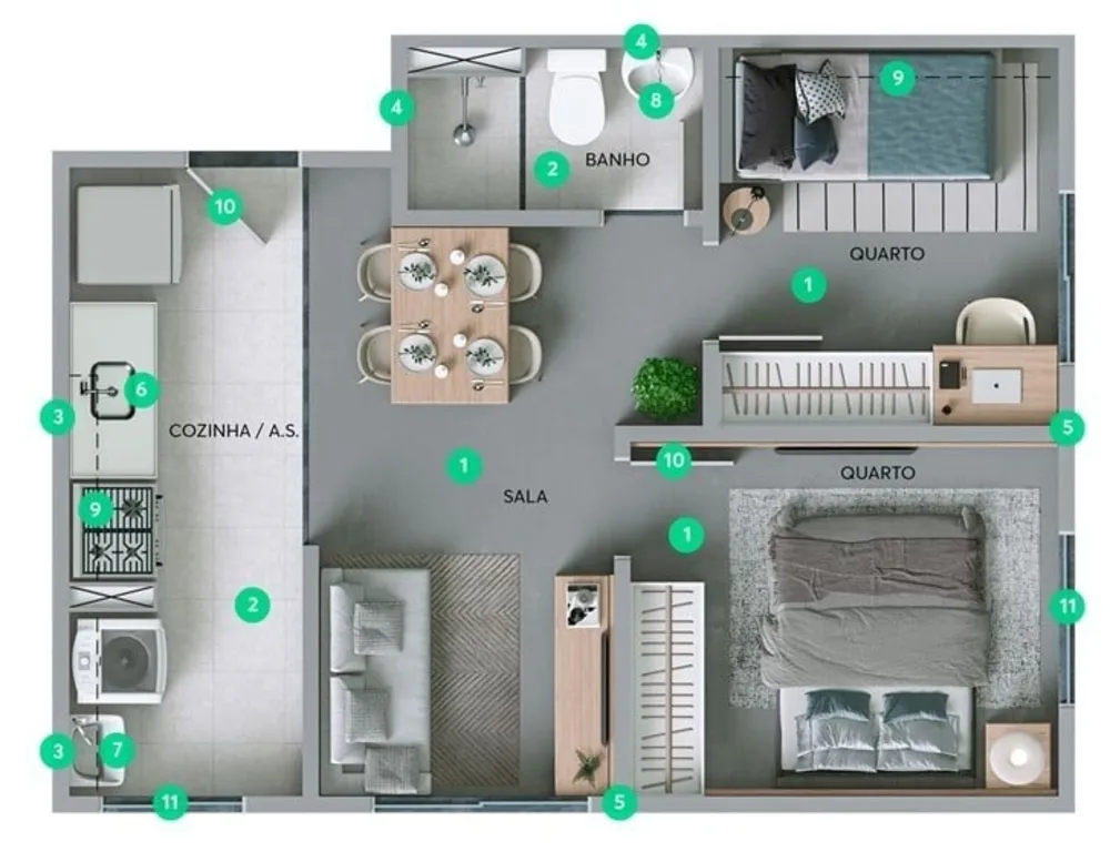Apartamento, 2 quartos, 35 m² - Foto 7
