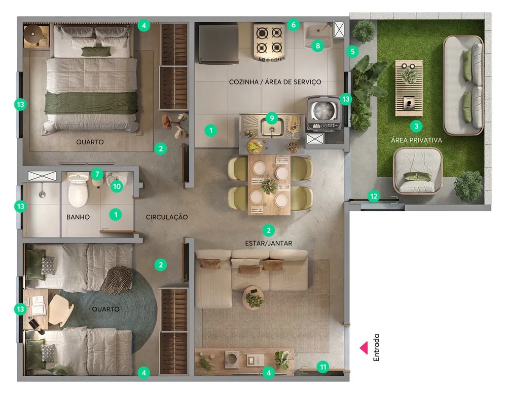 Apartamento, 2 quartos, 46 m² - Foto 4