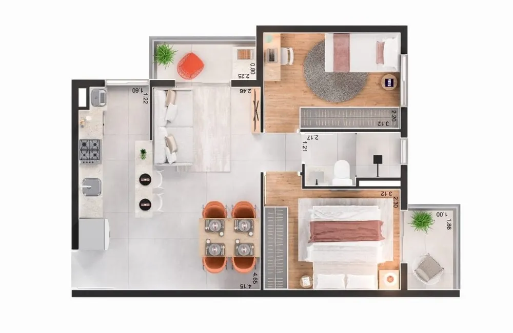 Apartamento, 2 quartos, 46 m² - Foto 6