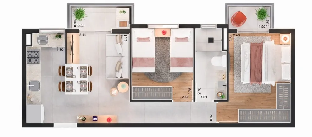 Apartamento, 2 quartos, 46 m² - Foto 8