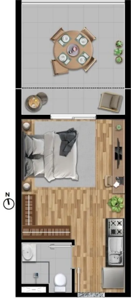 Apartamento, 1 quarto, 34 m² - Foto 1