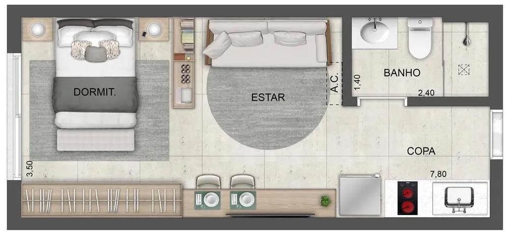Apartamento, 1 quarto, 30 m² - Foto 1