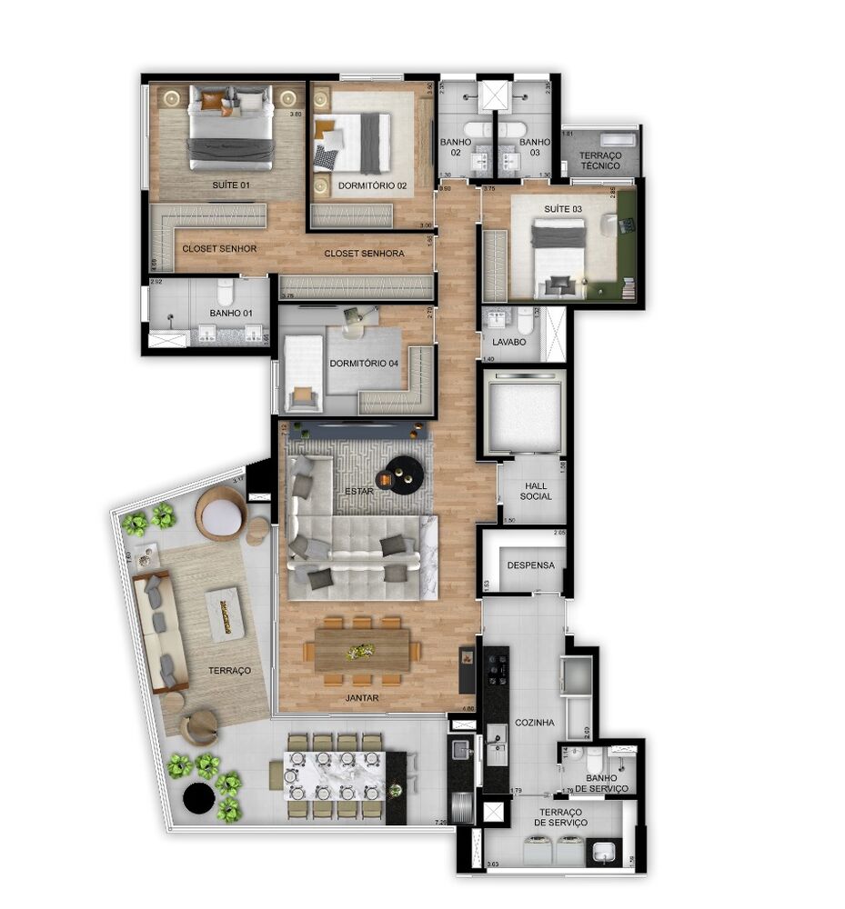 Apartamento, 4 quartos, 195 m² - Foto 4