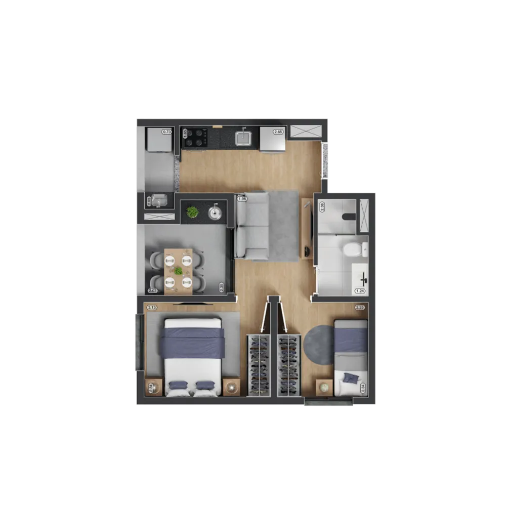 Apartamento, 1 quarto, 27 m² - Foto 1