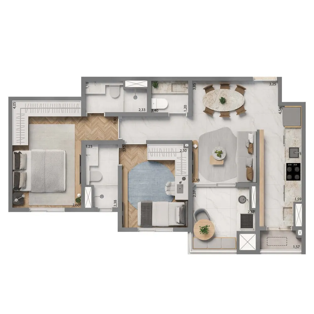 Apartamento, 2 quartos, 53 m² - Foto 7