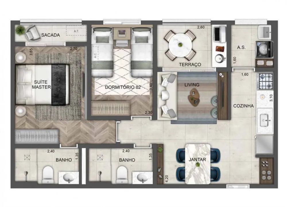 Apartamento, 2 quartos, 62 m² - Foto 11