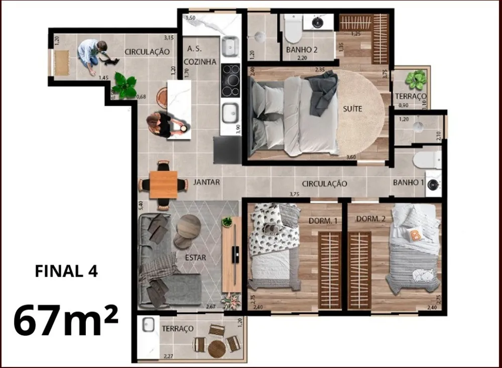 Apartamento, 3 quartos, 65 m² - Foto 8