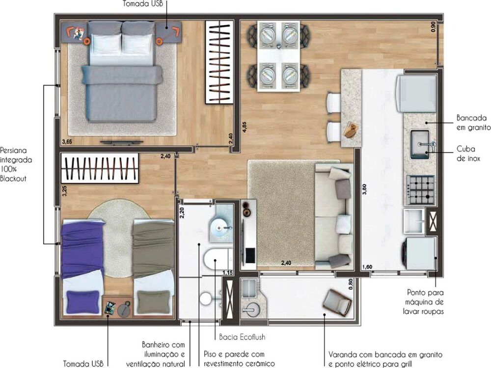 Apartamento, 2 quartos, 48 m² - Foto 7