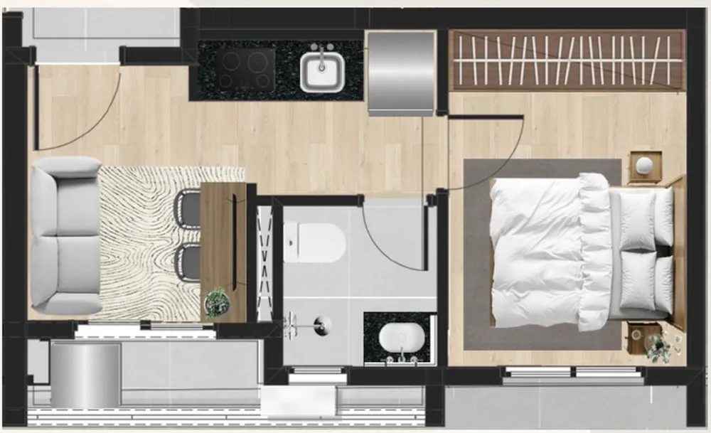 Apartamento, 1 quarto, 47 m² - Foto 8