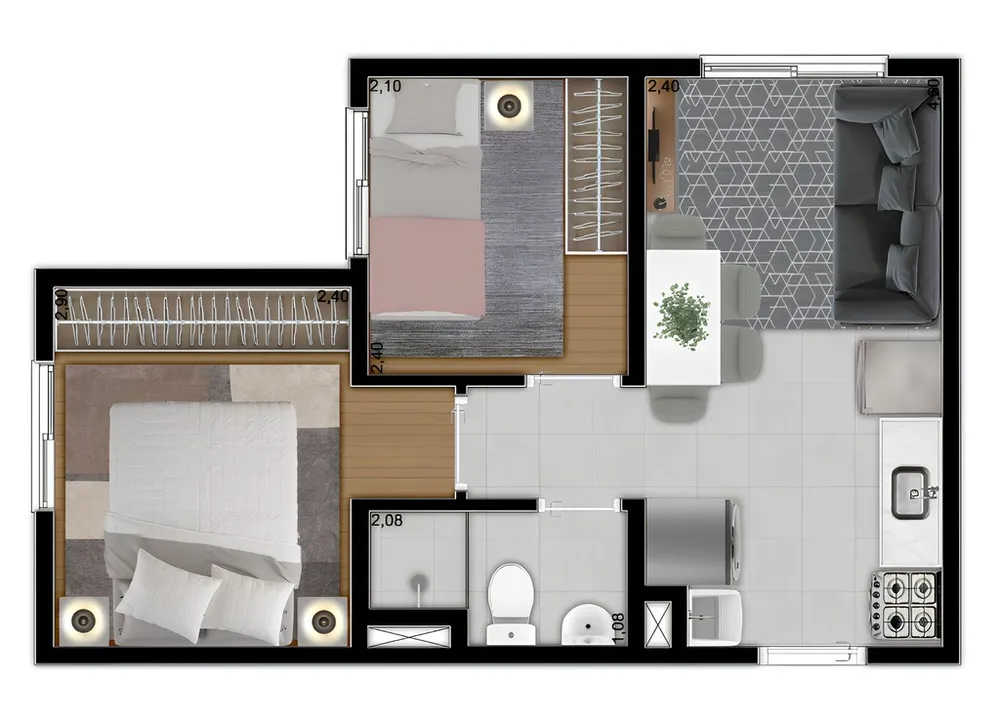 Apartamento, 2 quartos, 31 m² - Foto 8