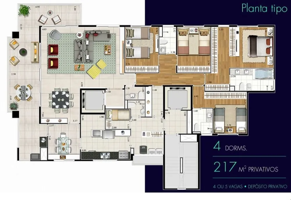 Apartamento, 4 quartos, 217 m² - Foto 10