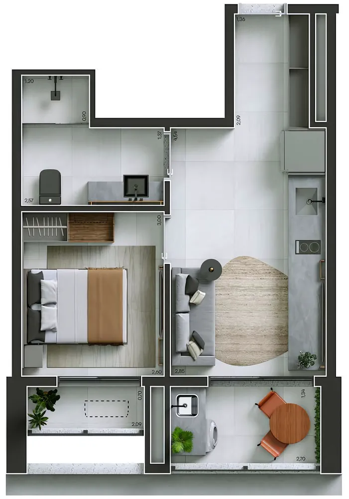 Apartamento, 1 quarto, 36 m² - Foto 3