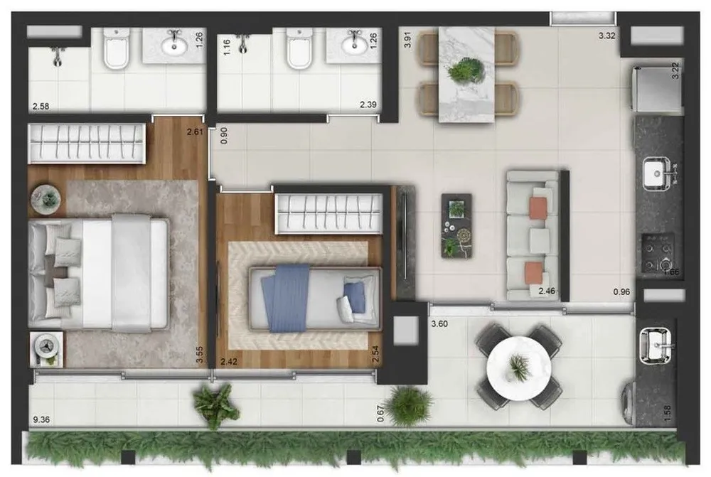 Apartamento, 2 quartos, 63 m² - Foto 4
