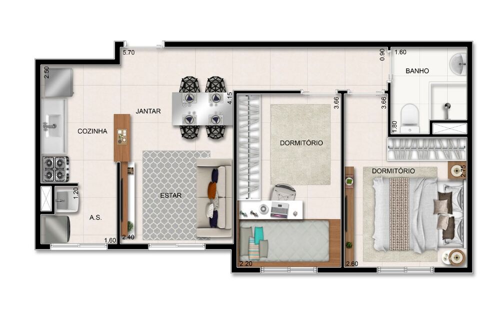 Apartamento, 2 quartos, 43 m² - Foto 15