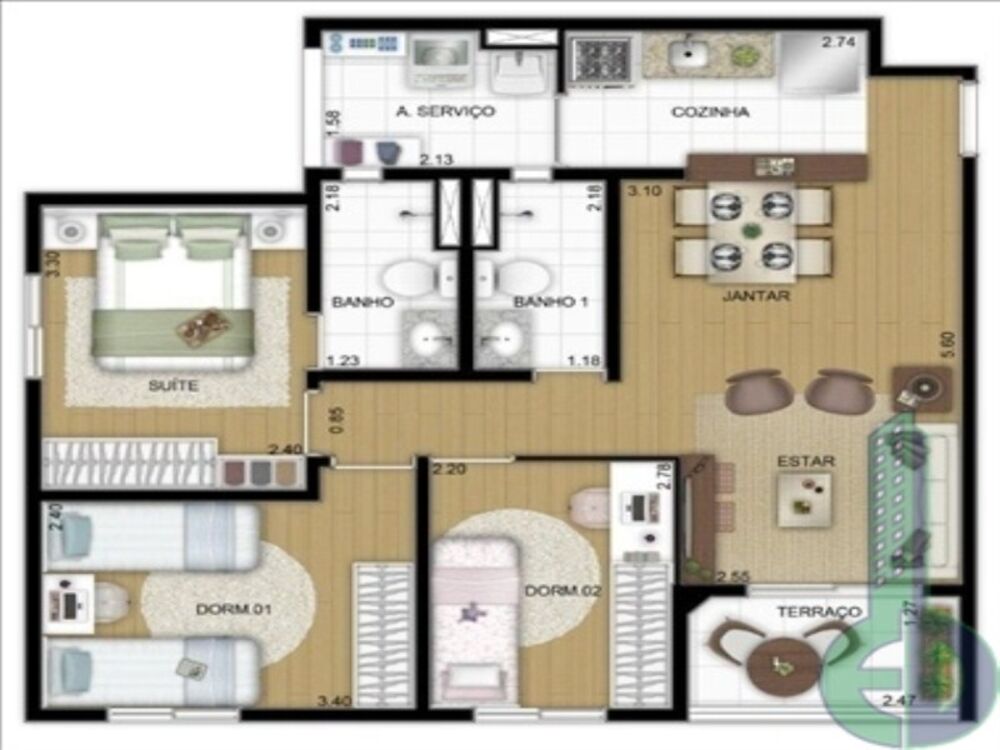 Apartamento, 2 quartos, 53 m² - Foto 6