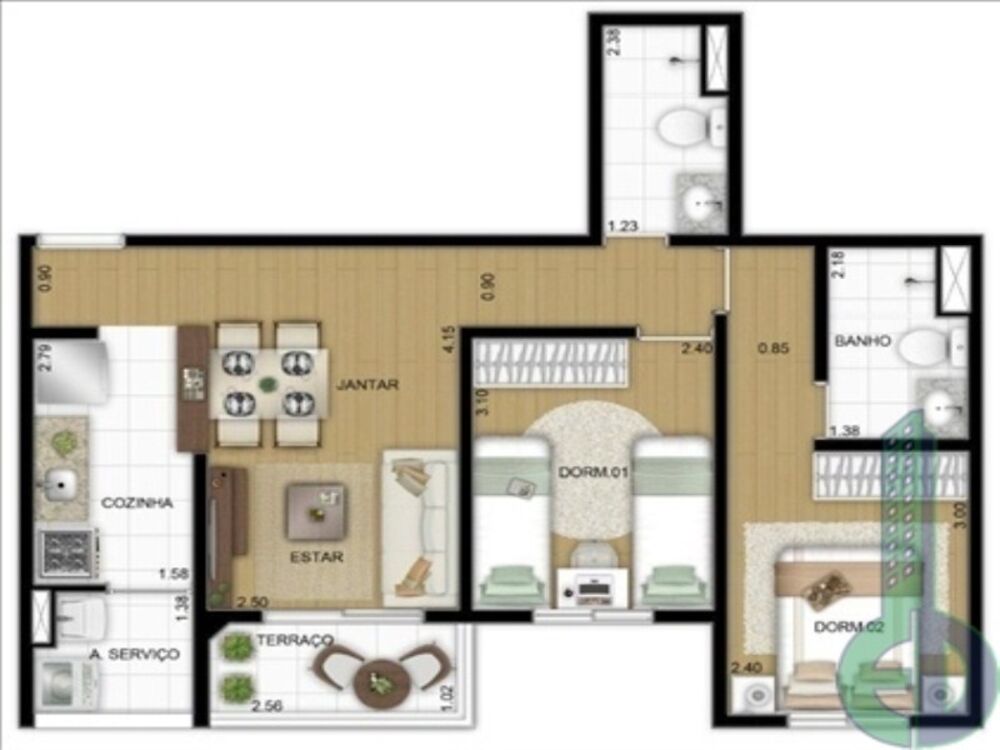 Apartamento, 2 quartos, 53 m² - Foto 10