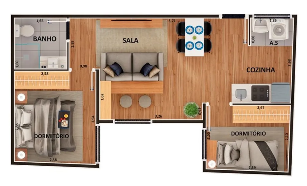 Apartamento, 2 quartos, 31 m² - Foto 7
