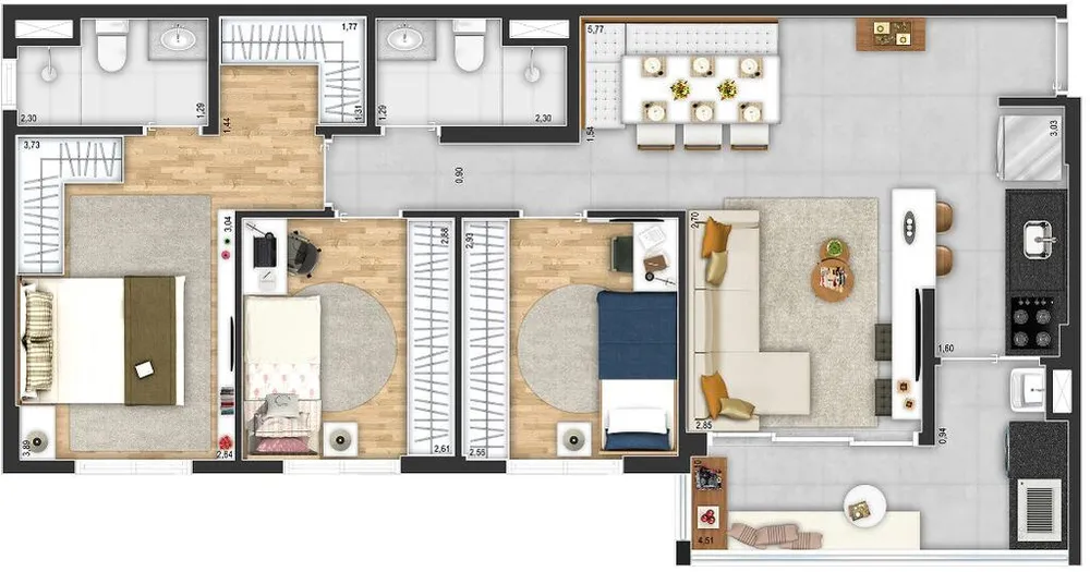 Apartamento, 3 quartos, 79 m² - Foto 5