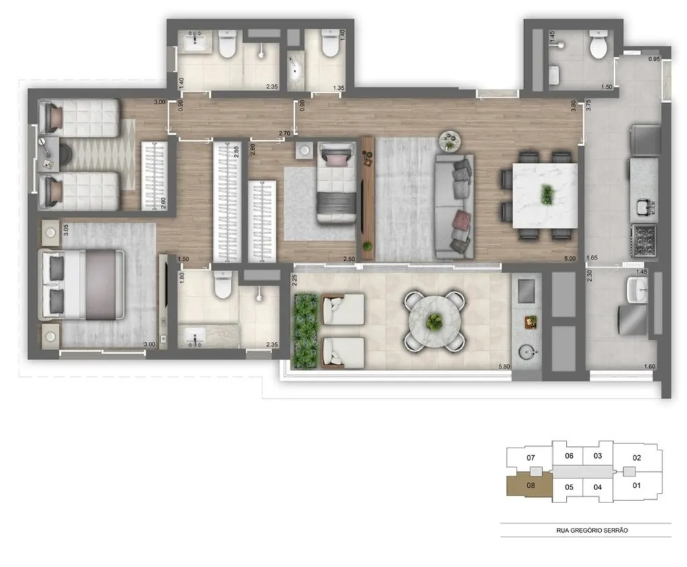 Apartamento, 3 quartos, 131 m² - Foto 2