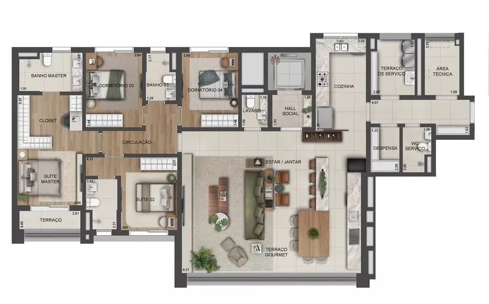 Apartamento, 4 quartos, 329 m² - Foto 2