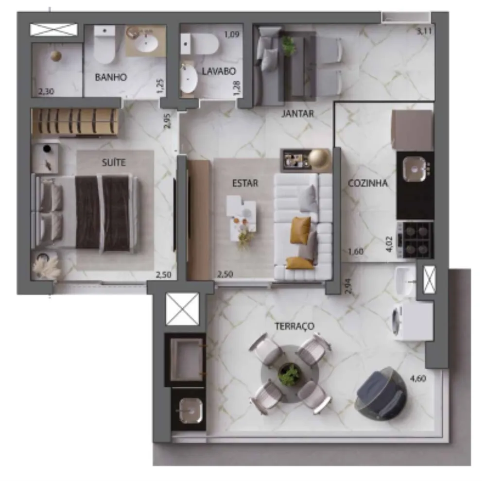 Apartamento, 1 quarto, 30 m² - Foto 1