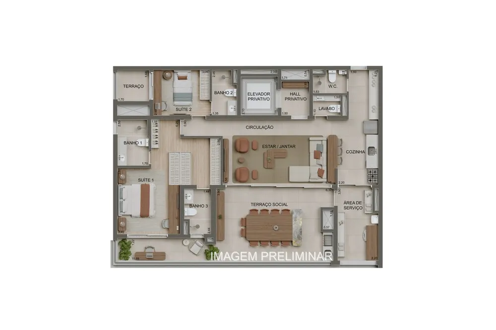 Apartamento, 3 quartos, 147 m² - Foto 3