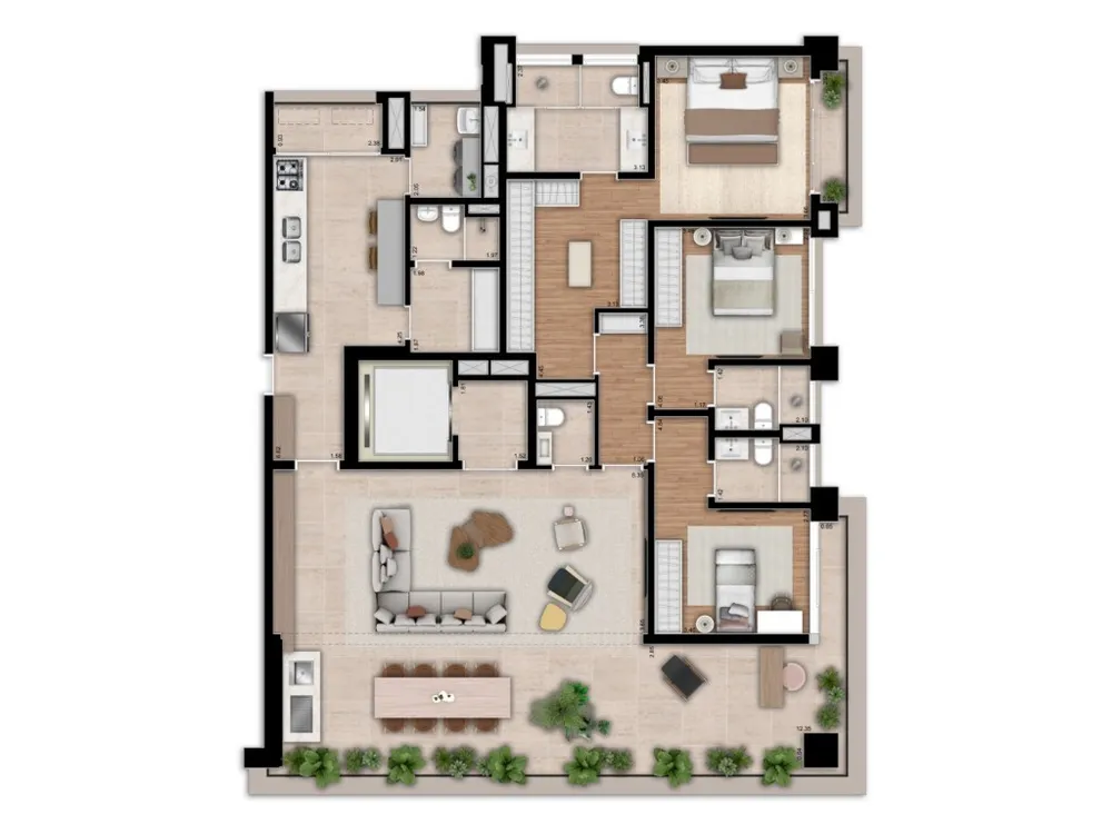 Apartamento, 3 quartos, 195 m² - Foto 1