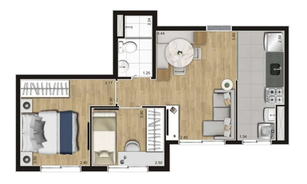 Apartamento, 2 quartos, 39 m² - Foto 11