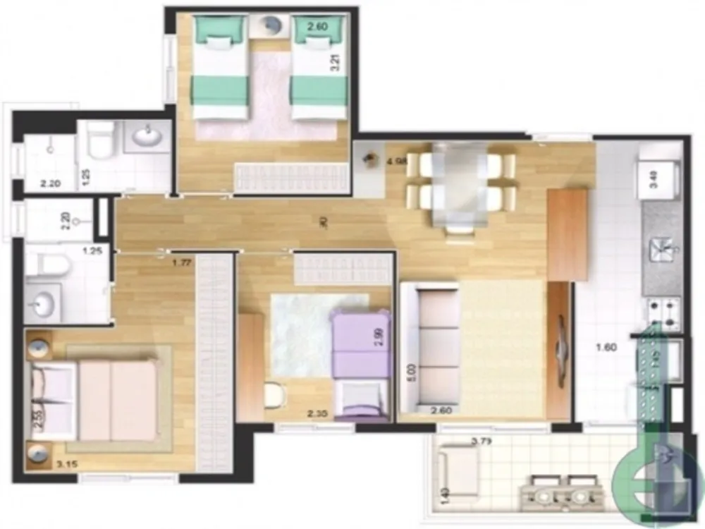 Apartamento, 2 quartos, 63 m² - Foto 4