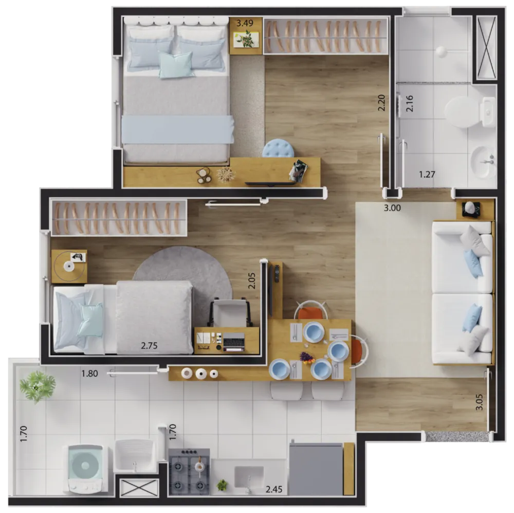 Apartamento, 2 quartos, 33 m² - Foto 7