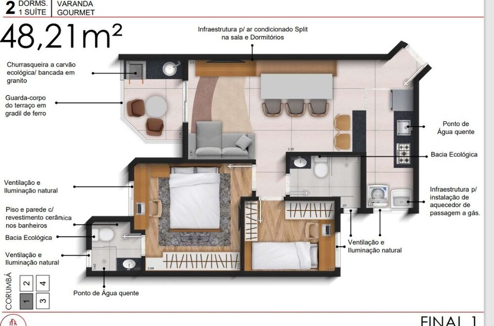 Apartamento, 2 quartos, 48 m² - Foto 4