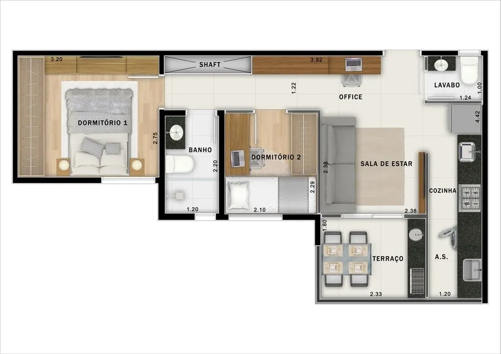 Apartamento, 2 quartos, 44 m² - Foto 4
