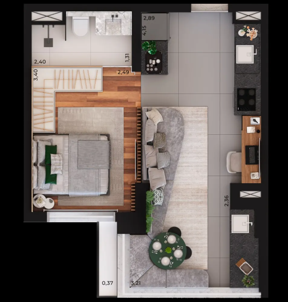 Apartamento, 1 quarto, 44 m² - Foto 4