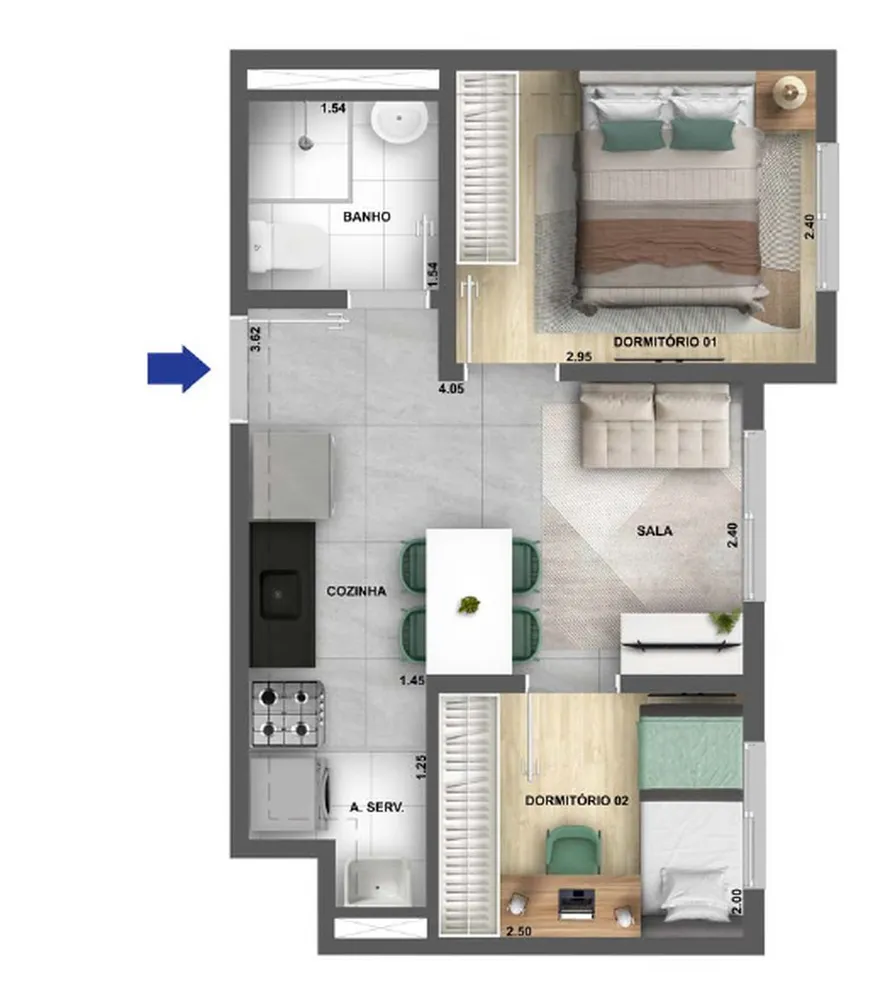 Apartamento, 2 quartos, 32 m² - Foto 7