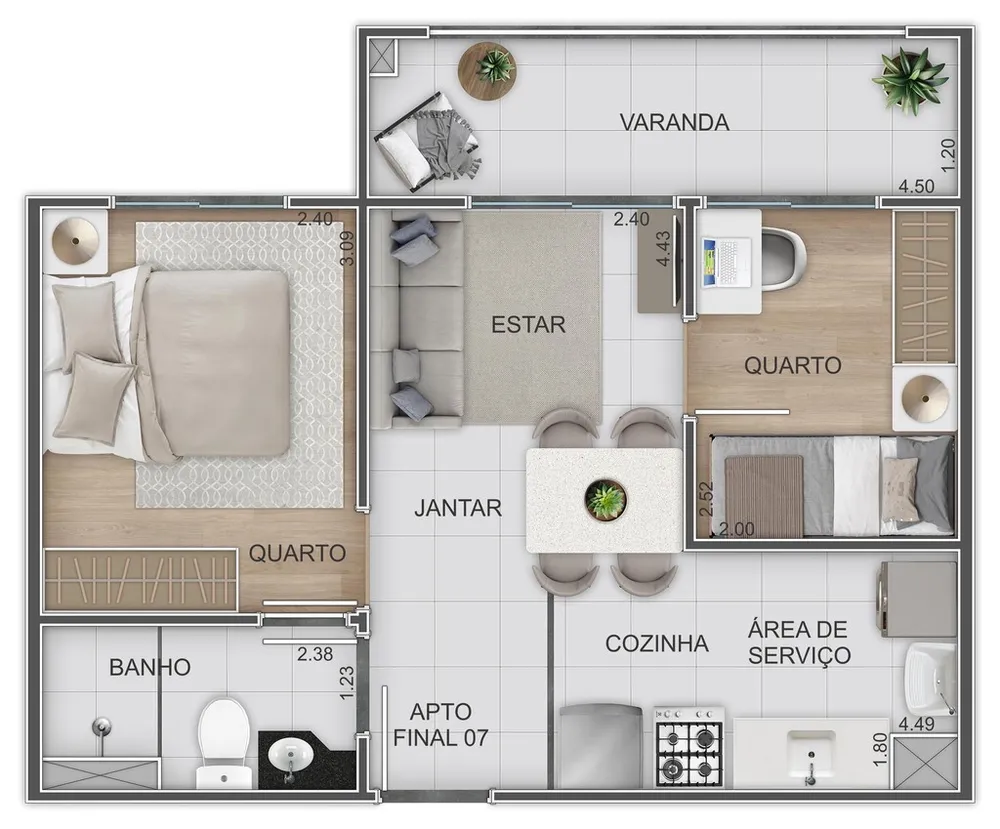 Apartamento, 2 quartos, 38 m² - Foto 4
